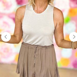 Double Zero Marshmallow V Neck Sleeveless Tank Top
